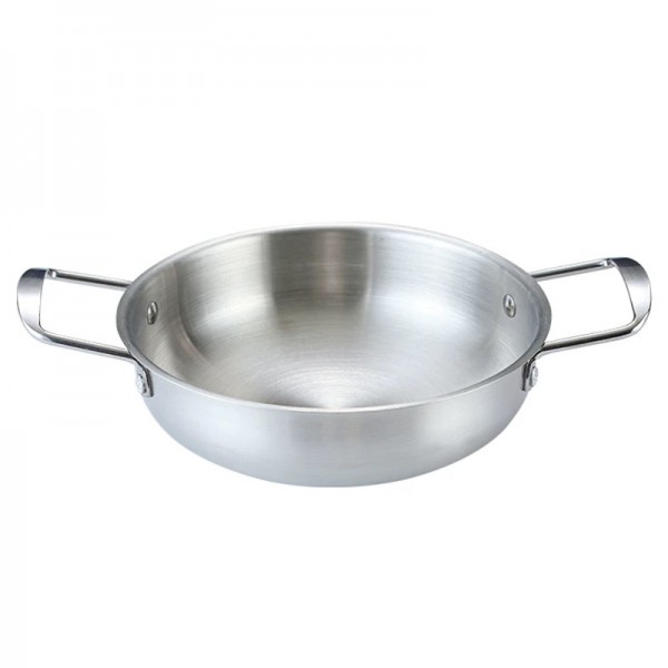 Stainless Steel Wok Household Non-stick Pan Cookware Saucepan Double Handle Cooking Pot Work Nonstick
